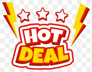 pngtree hot deal banner with stars and lightning png image 4764905