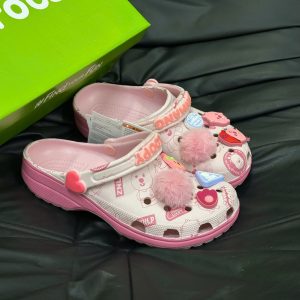 Crocs Loppy Hồng Bản Chuẩn