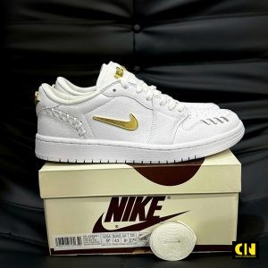 Giay Aj1 Low Method Of Make Sail Gold Trang Kem Giày AJ1 Low Method Of Make Sail Gold Trắng Kem