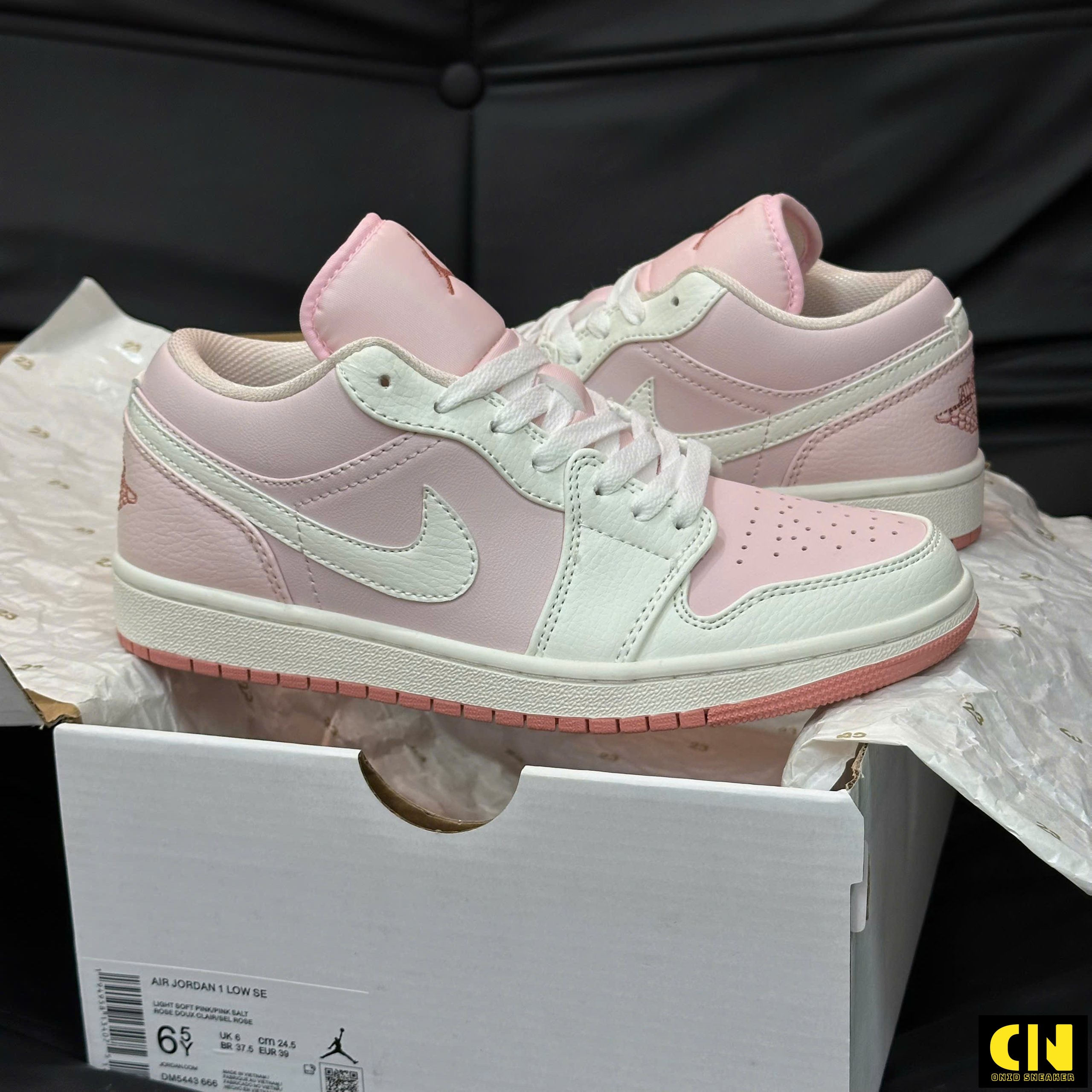 Giày Jd1 Cổ Thấp Pinka Trắng Hồng Pastel Giày JD1 Cổ Thấp Pinka Trắng Hồng Pastel