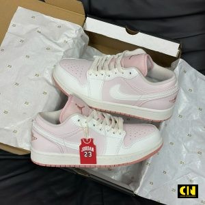 Giay Jd1 Hong Trang Co Thap Giày JD1 Hồng Trắng Cổ Thấp