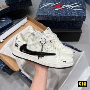 Giay Jd1 Low Travis Scott Stussy Phoi Mau Den Trang Giày JD1 Low Travis Scott Stussy Phối Màu Đen Trắng