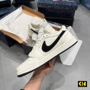 Giay Jd1 Travis Scott Stussy White Black Full Box Giày JD1 Travis Scott Stussy White Black Full Box