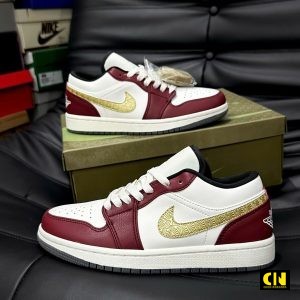 Giay Jordan 1 Low Se White Red Leather Premium Giày Jordan 1 Low SE White Red Leather Premium