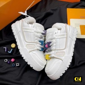 Giay Lv Trainer Maxi White Cream Trang Kem Cao Cap Giày LV Trainer Maxi White Cream Trắng Kem Cao Cấp