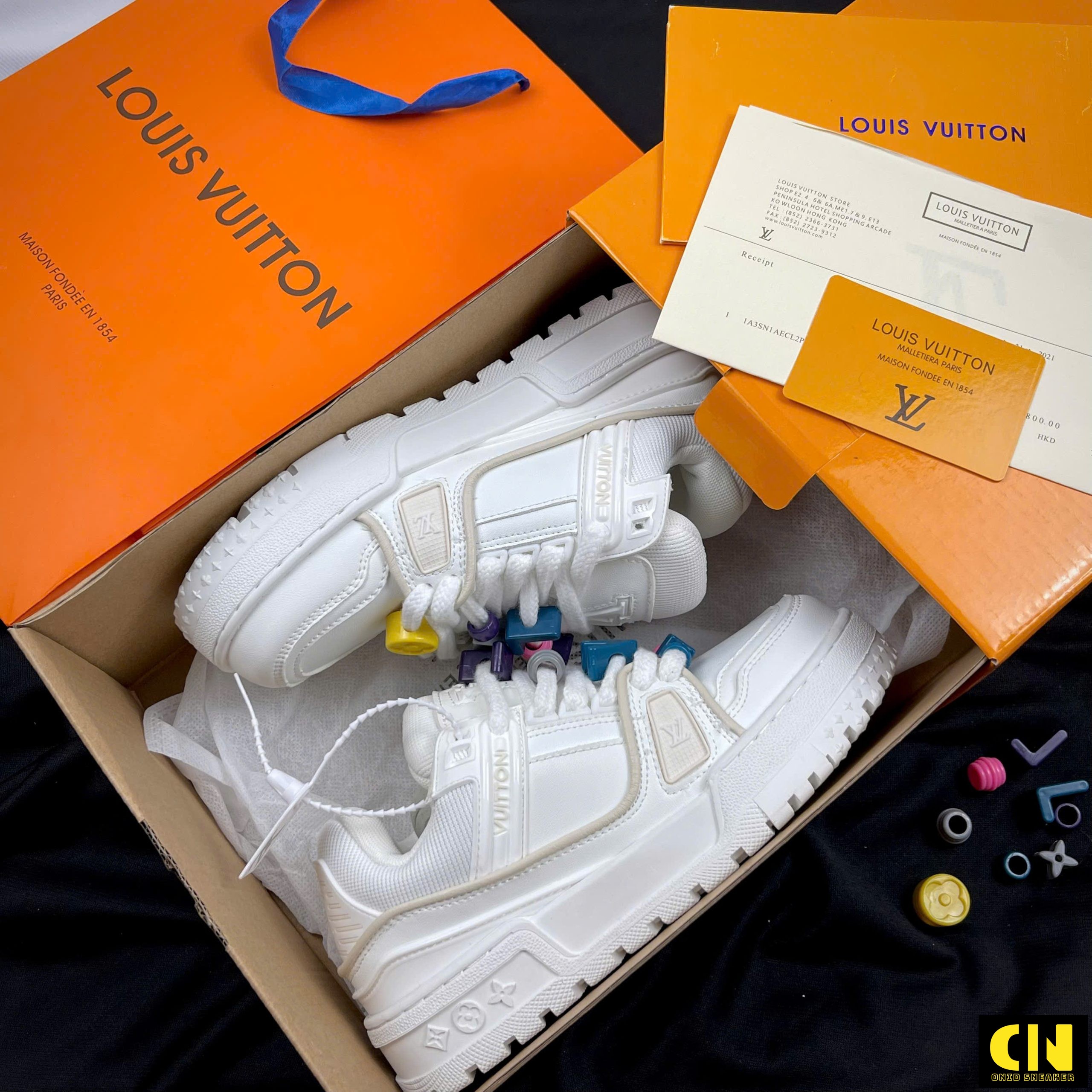 Giày Lv Trainer Maxi White Cream Trắng Kem High Quality Giày LV Trainer Maxi White Cream Trắng Kem High Quality