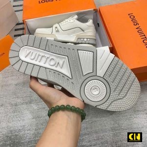 Giay Lv Trainer White Grey Sneakers Giày LV Trainer White Grey Sneakers