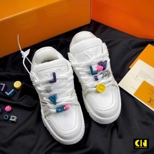 Giay Louis Vuitton Lv Trainer Maxi White Cream Signature Look Giày Louis Vuitton LV Trainer Maxi White Cream Signature Look