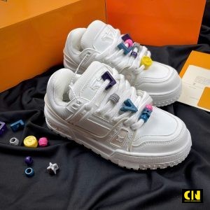 Giay Louis Vuitton Lv Trainer Maxi White Cream Trang Giày Louis Vuitton LV Trainer Maxi White Cream Trắng