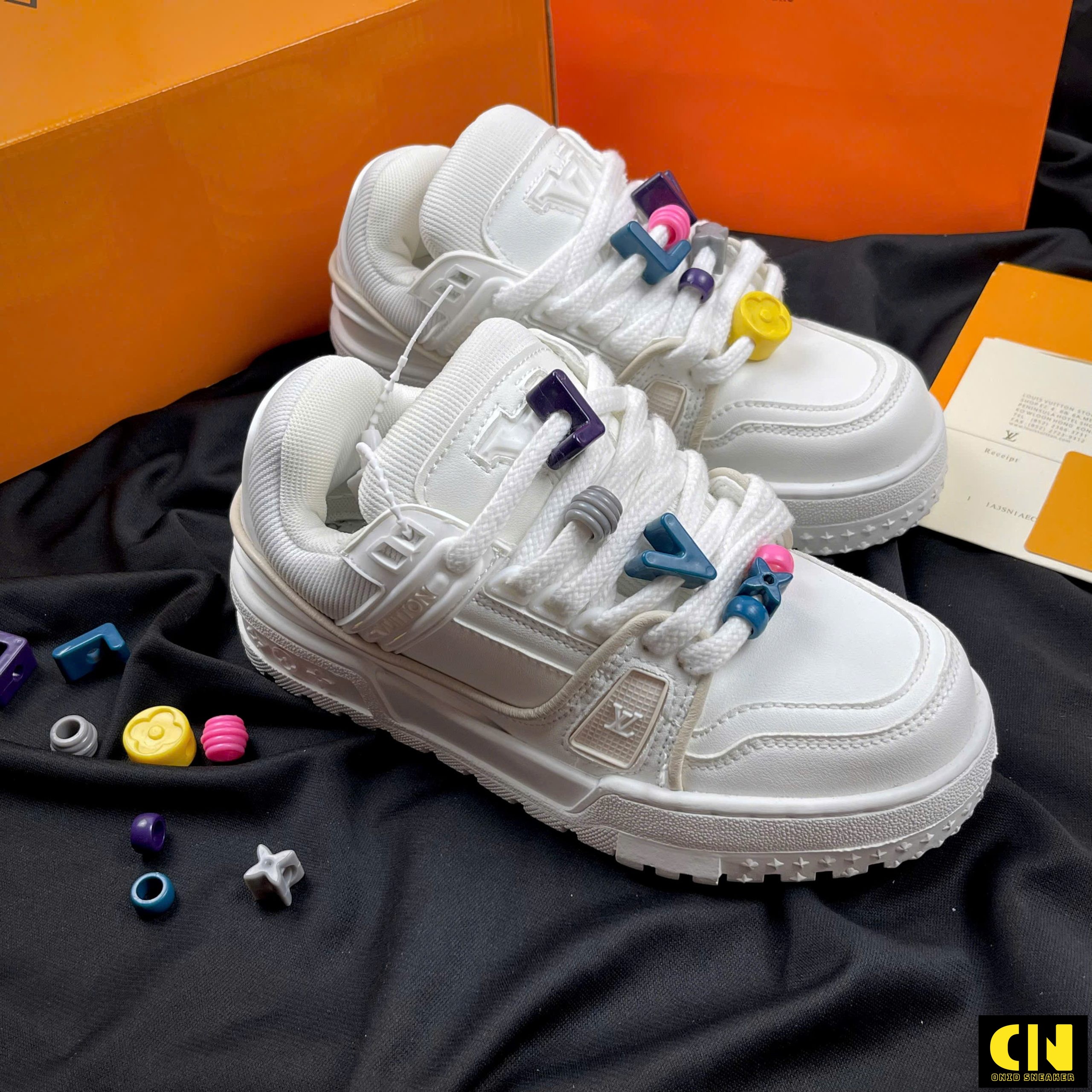 Giày Louis Vuitton Lv Trainer Maxi White Cream Trắng Giày Louis Vuitton LV Trainer Maxi White Cream Trắng