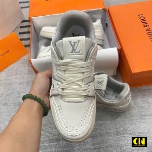 Giay Louis Vuitton Trainer White Grey Unisex Giày Louis Vuitton Trainer White Grey Unisex