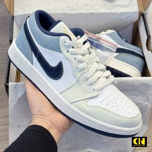 Giay Nike Air Jordan 1 Low Se Light Denim Trang Xanh Giày Nike Air Jordan 1 Low SE Light Denim Trắng Xanh