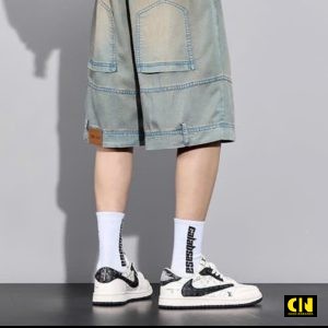 Giay Nike Air Jordan 1 Low Travis Scott Stussy Den Trang Giày Nike Air Jordan 1 Low Travis Scott Stussy Đen Trắng