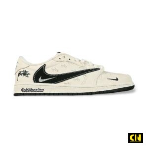 Giay Nike Air Jordan 1 Low Travis Scott Stussy White Black Giày Nike Air Jordan 1 Low Travis Scott Stussy White Black