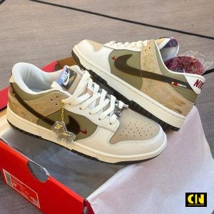 Giay Nike Dunk Low Pegasus Pack Linen Phantom Brown Green Giày Nike Dunk Low Pegasus Pack Linen Phantom Brown Green