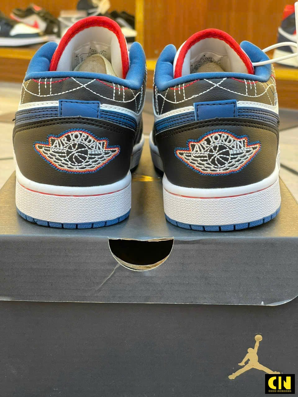 Giày Nike Jordan 1 Low Blue Red Sashiko Giày Nike Jordan 1 Low Blue Red Sashiko