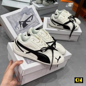 Giay Puma Speedcat Lthr White Black Signature Giày Puma Speedcat White Black Signature