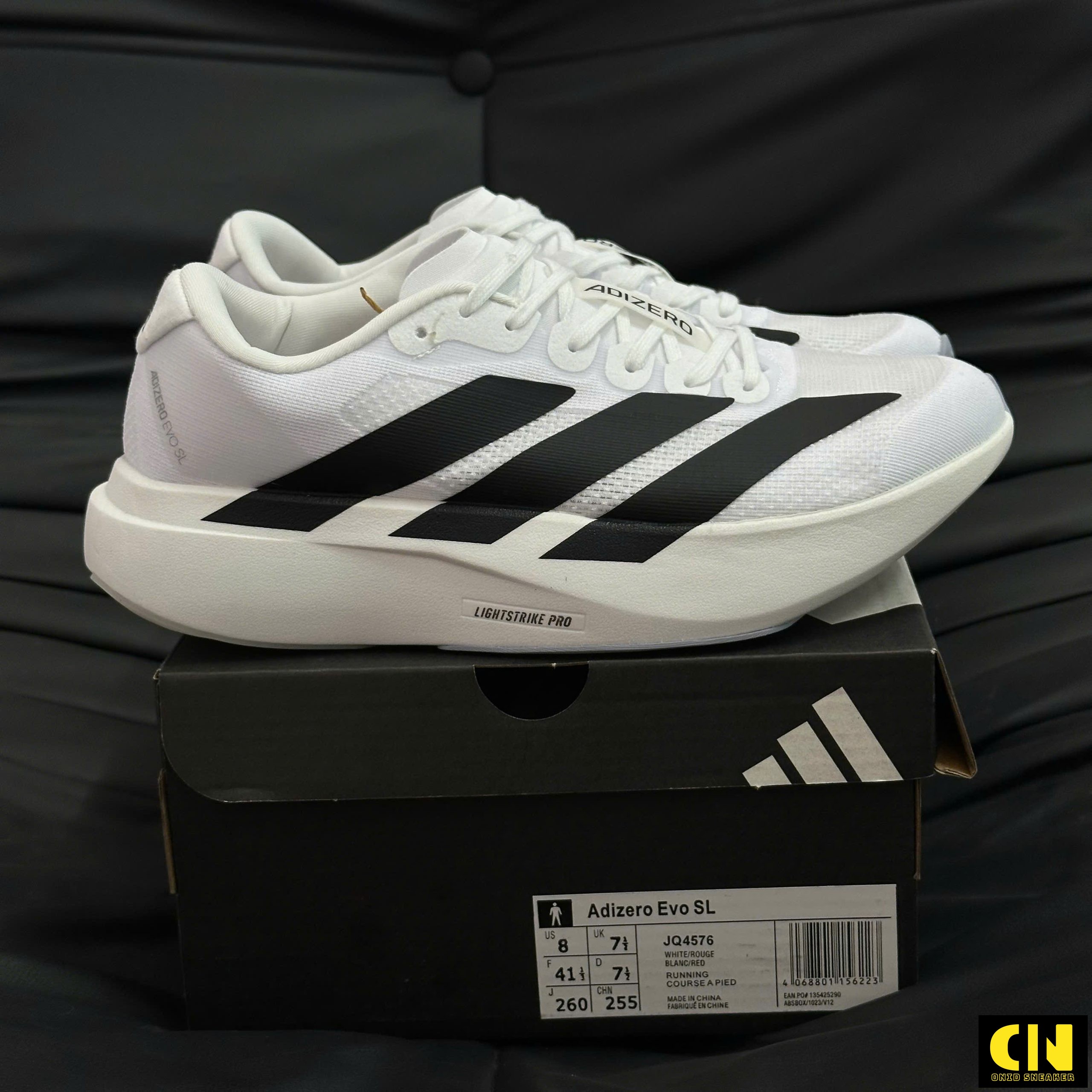 Giày Adidas Adizero Evo Sl Trắng Đen Cloud White Cao Cấp Giày Adidas Adizero Evo SL Trắng Đen Cloud White Cao Cấp