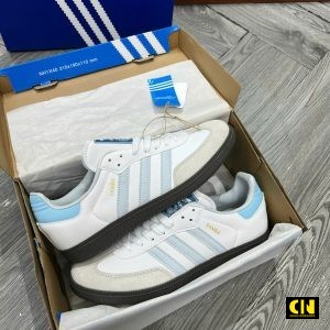 Giay Adidas Samba Og J White Clear Sky Giày Adidas Samba OG J White Clear Sky