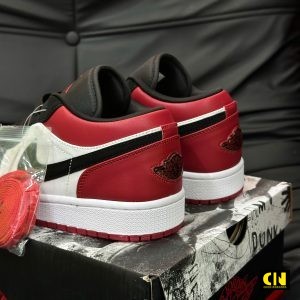 Giay Jd1 Co Thap Black Toe Do Den Trang Giày JD1 Cổ Thấp Black Toe Đỏ Đen Trắng