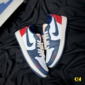 Giay Jordan 1 Low Og Howard University Mau Trang Xanh Navy Do Giày Jordan 1 Low OG Howard University Màu Trắng Xanh Navy Đỏ