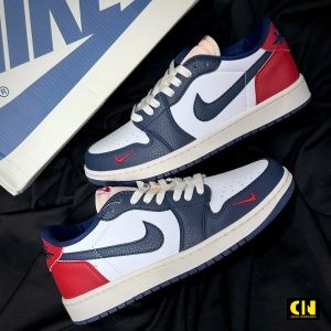 Giay Jordan 1 Low Og Howard University Xanh Navy Do Trang Giày Jordan 1 Low OG Howard University Xanh Navy Đỏ Trắng