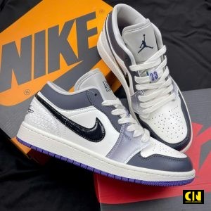 Giay Jordan 1 Low Se Punk Rock Trang Tim Giày Jordan 1 Low SE Punk Rock Trắng Tím