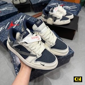 Giay Jordan 1 Low Travis Scott Dior Xanh Navy Trang Giày Jordan 1 Low Travis Scott Dior Xanh Navy Trắng