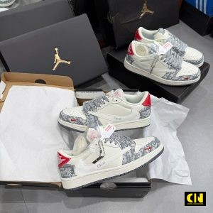Giay Jordan 1 Low Travis Scott Off White Grey Red Giày Jordan 1 Low Travis Scott Off White Grey Red
