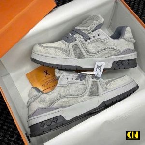 Giay Louis Vuitton Lv White Gray Trang Xam Giày Louis Vuitton LV White Gray Trắng Xám