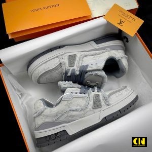 Giay Louis Vuitton Lv White Grey Giày Louis Vuitton LV White Grey