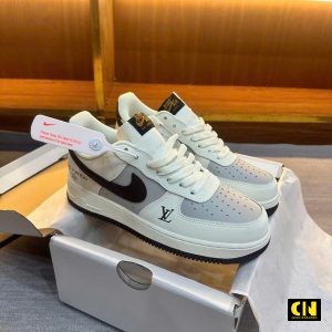 Giay Nike Af1 X Lv Mau Kem Nau Giày Nike AF1 x LV Màu Kem Nâu