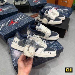 Giay Nike Aj1 Low Travis Scott Dior Navy Grey Giày Nike AJ1 Low Travis Scott Dior Navy Grey