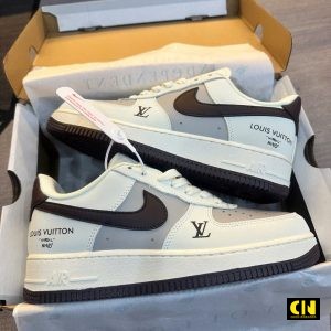 Giay Nike Air Force 1 07 Low Louis Vuitton Lv Trang Nau Giày Nike Air Force 1 07 Low Louis Vuitton LV Trắng Nâu