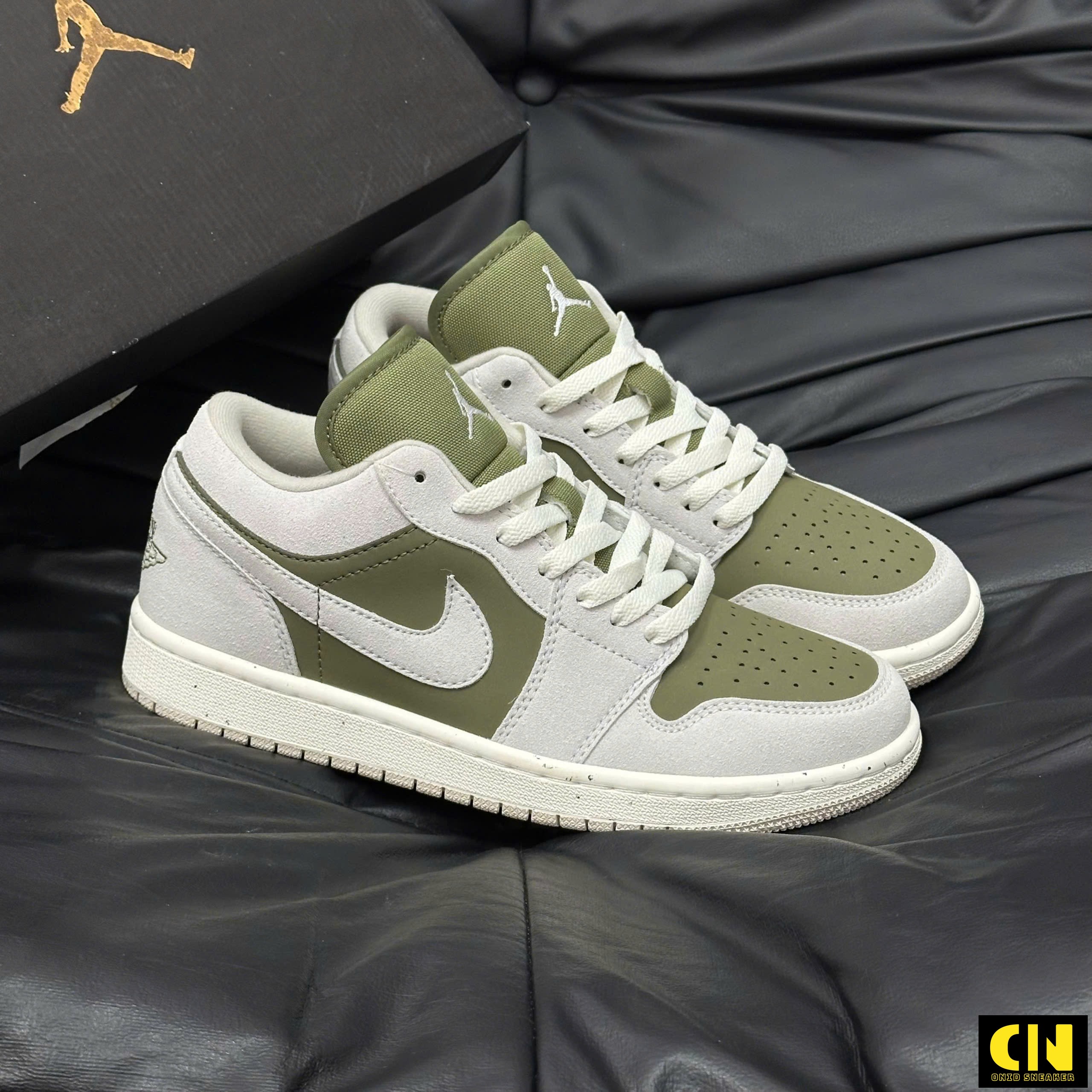 Giày Nike Air Jordan 1 Low Se Medium Olive Phối Màu Vintage Giày Nike Air Jordan 1 Low SE Medium Olive Phối Màu Vintage
