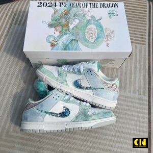 Giay Nike Dunk Low Year Of The Dragon Xanh Loang Fullbox Giày Nike Dunk Low Year Of The Dragon Xanh Loang Fullbox