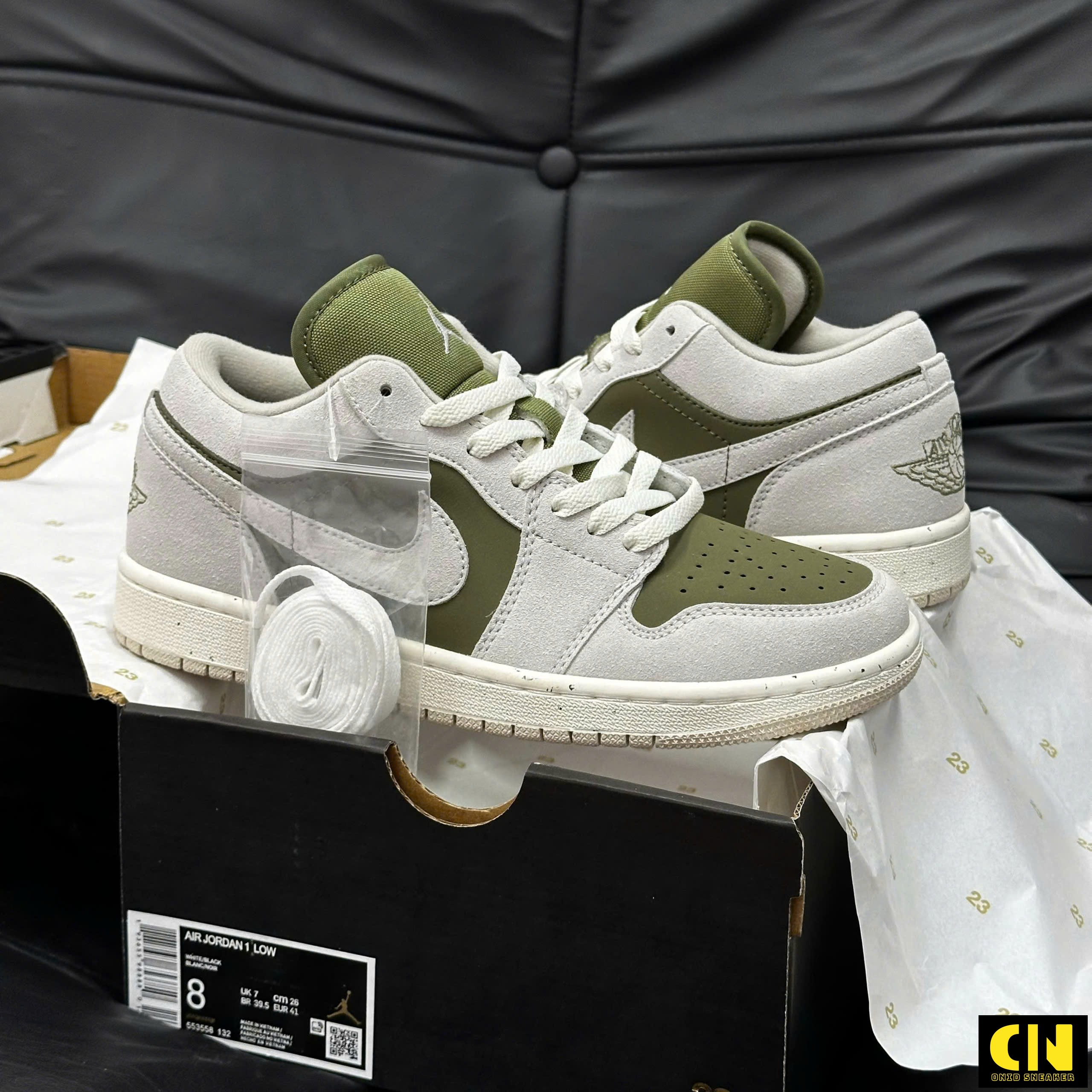 Giày Nike Jd1 Low Se Medium Olive Sail Xanh Ô Liu Giày Nike JD1 Low SE Medium Olive Sail Xanh Ô Liu