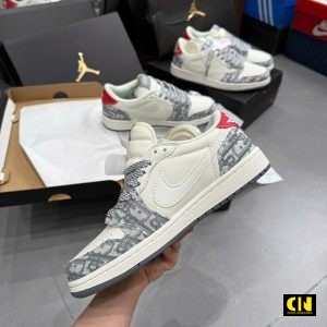 Giay Nike Jd1 Low Travis Scott Dior Xam Do Giày Nike JD1 Low Travis Scott Dior Xám Đỏ