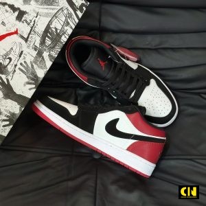 Giay Nike Jordan 1 Low Black Toe Trang Den Got Do Giày Nike Jordan 1 Low Black Toe Trắng Đen Gót Đỏ