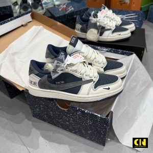 Giay Nike Jordan 1 Low Travis Scott Dior Trang Xanh Navy Giày Nike Jordan 1 Low Travis Scott Dior Trắng Xanh Navy