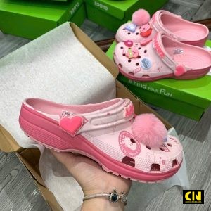 Dep Suc Crocs Hai Ly Loopy Mau Hong Dang Yeu Dép Sục Crocs Hải Ly Loopy Màu Hồng Đáng Yêu