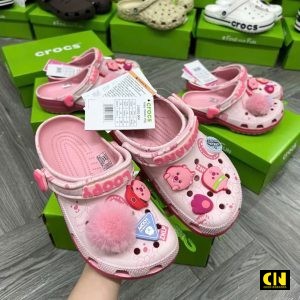 Dép Sục Crocs Loopy Màu Hồng