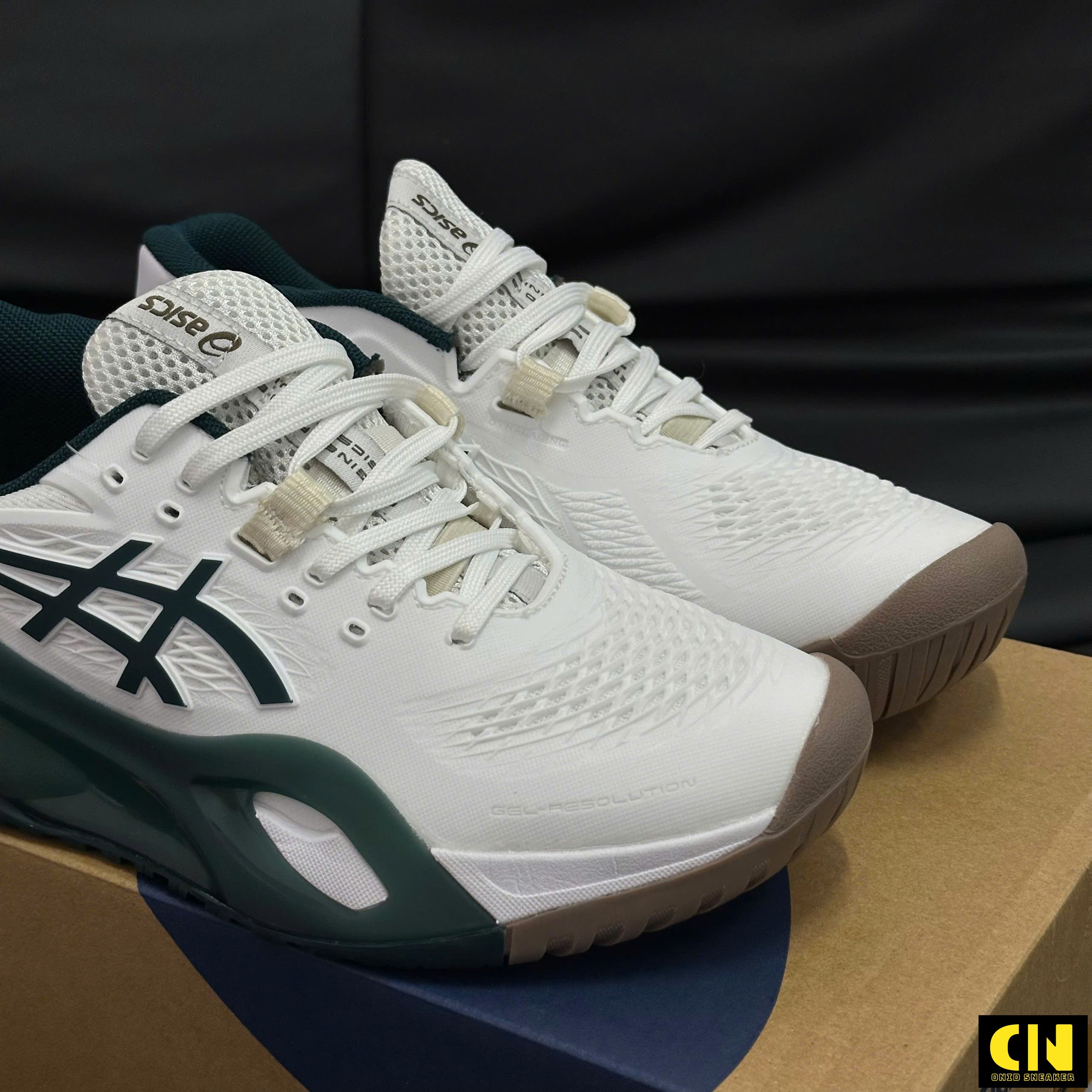 Giày Asics Gel-Resolution X White Saxon Green Tennis GIày Asics Gel-Resolution X White Saxon Green Tennis