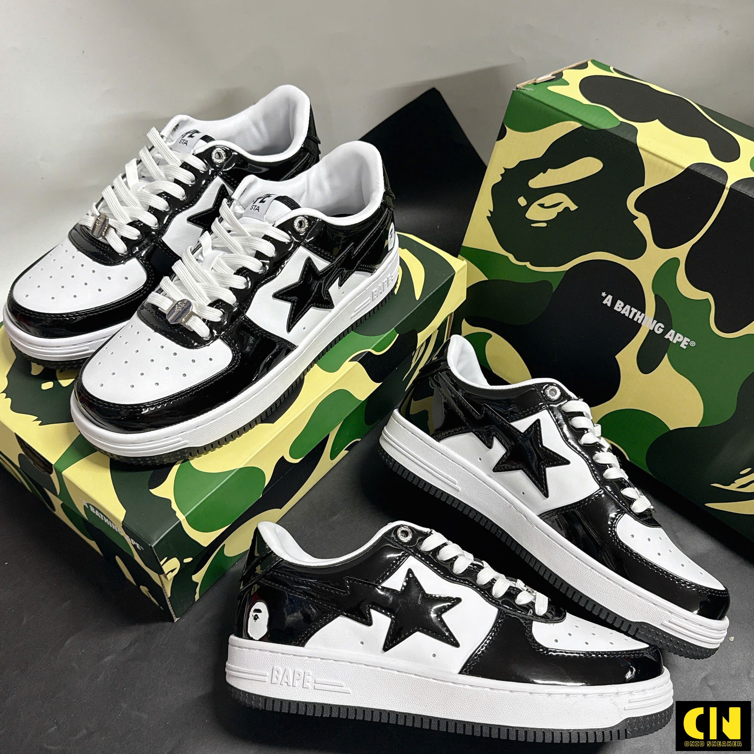 Giày Bape A Bathing Ape Sta Black White Fulbox Giày Bape A Bathing Ape Sta Black White Fulbox