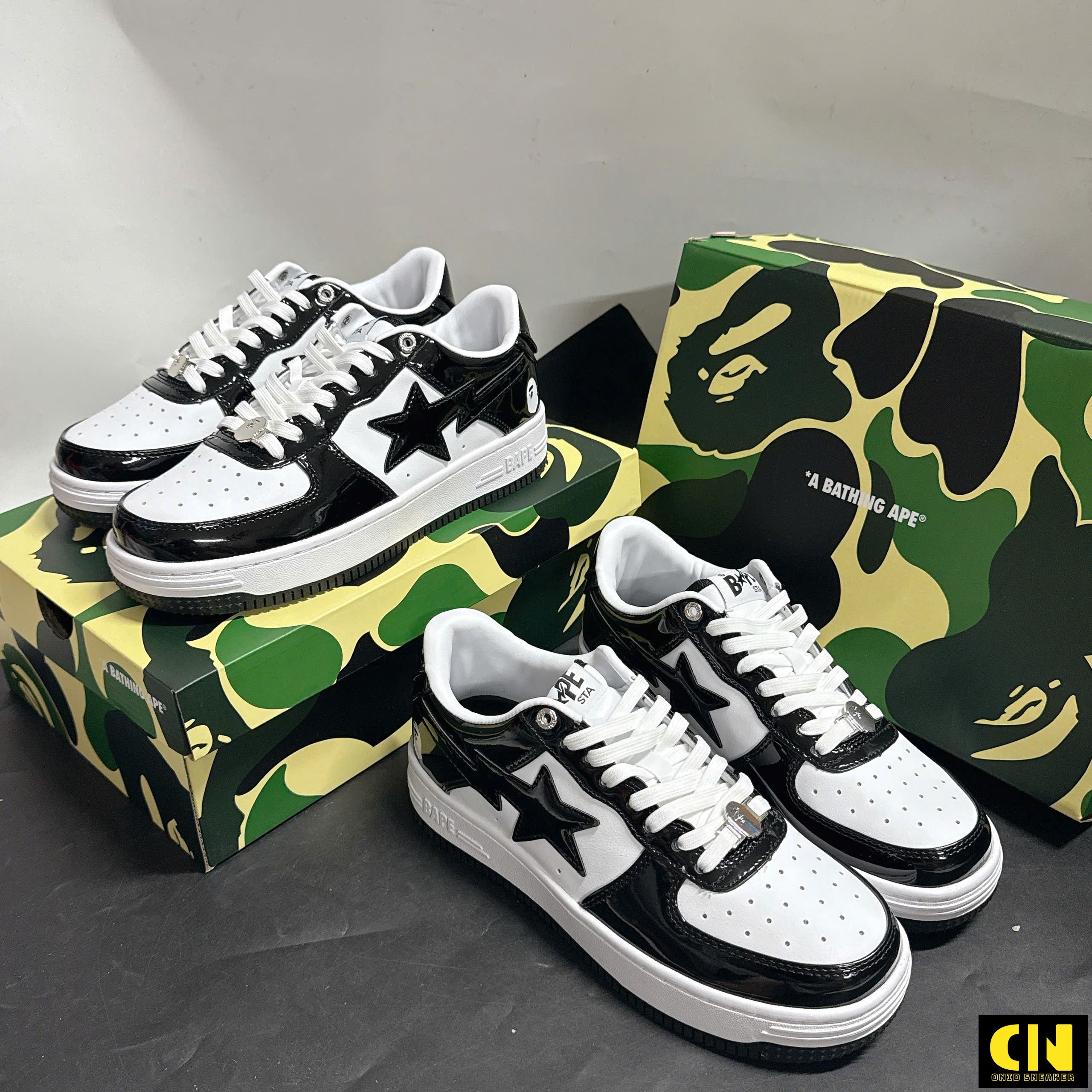 Giày Bape A Bathing Ape Sta Black White Trắng Đen Giày Bape A Bathing Ape Sta Black White Trắng Đen