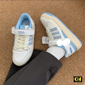 Giay Co Thap Adidas Forum 84 Low Trang Soc Xanh Giày Cổ Thấp Adidas Forum 84 Low Trắng Sọc Xanh