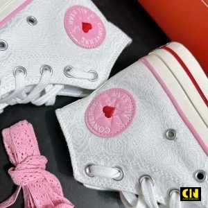 Giay Converse Chuck 70 Co Cao Trang Gam Hoa Giày Converse Chuck 70 Cổ Cao Trắng Gấm Hoa