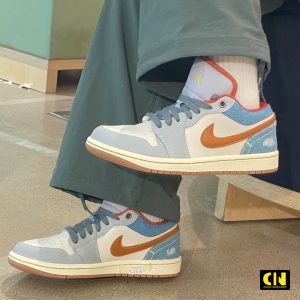Giay Jordan 1 Low Denim Phantom Multi Hang Giày Jordan 1 Low Denim Phantom Multi Hàng