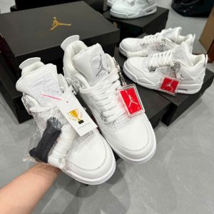 Giay Jordan 4 Pure Money Trang Bac Giày Jordan 4 Pure Money Trắng Bạc
