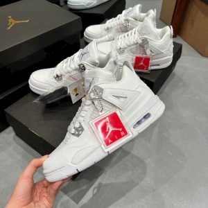 Giay Jordan 4 Pure Money Trang Chrome Full Box Giày Jordan 4 Pure Money Trắng Chrome Full Box